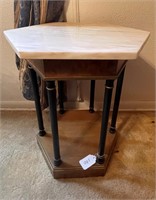 Vintage Marble Top Accent Table