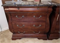 Marble Top Bedside Chest of Drawers