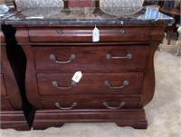 Marble Top Bedside Chest of Drawers