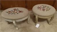 2 - Embroidered Foot Stools
