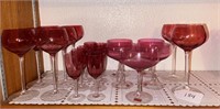 Cranberry Wine Glasses, Goblets, etc.