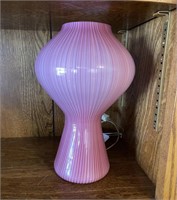 Mid Century Modern Pink Glass Lamp