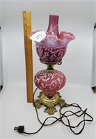 Cranberry Glass Electric Lamp