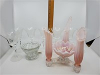 Etched Glass Goblets & Candle Holders