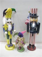 3 Assorted Nutcrackers - 15" Tallest