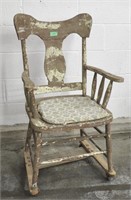 Vintage wood chair on casters