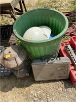 Coleman Lantern, Hard Hat, & Soldering Iron