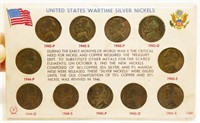 United States Wartime Silver Nickel Set