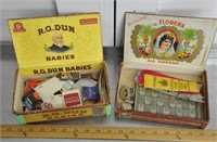 Vintage cigar boxes w/contents, see pics