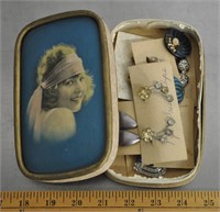 Vintage costume jewellery in box