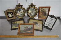 Vintage framed prints lot