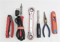 Assorted Hand Tools & Soldering Iron