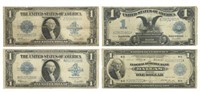 (4) U.S. $1 CURRENCY, SERIES 1899, 1918, 1923