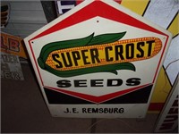 Metal Super Crost Seed sign 30 in x 2ft