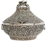 EGYPTIAN .900 SILVER REPOUSSE LIDDED BOX/ TUREEN