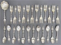 (25) WHITING LILY STERLING SALAD FORKS & TEASPOONS