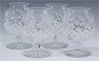 (4) WATERFORD 'LISMORE' CUT CRYSTAL BRANDY GLASSES