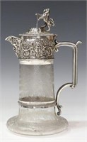 ENGLISH ELKINGTON SILVERPLATE-MOUNTED CLARET JUG