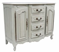 FRENCH PROVINCIAL LOUIS XV STYLE PAINTED SIDEBOARD