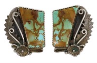 SOUTHWEST SILVER & TURQUOISE CLIP-ON EARRINGS