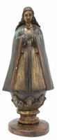 CARVED SANTO ALTAR FIGURE OUR LADY OF SALVATION