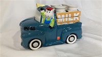 Vintage Milk Truck Cookie Jar Canister Driven By