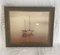 Framed boat print 20” x 17”