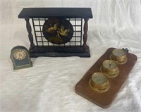 2 vintage clocks & weather station
