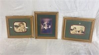 3 framed Cupid prints