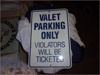Metal valet parking sign, 18in x 12in