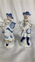 Vintage porcelain Victorian musician figurines