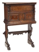 ITALIAN INLAID VARGUENO DOCUMENT CABINET ON STAND