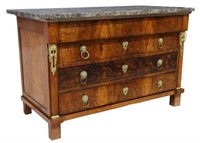 FRENCH EMPIRE STYLE MARBLE-TOP COMMODE