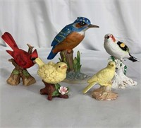 Box lot of ceramic birds