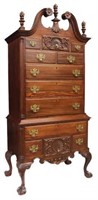 CHIPPENDALE STYLE CARVED MAHOGANY HIGHBOY