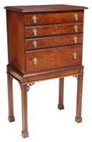 AMERICAN CHIPPENDALE STYLE MAHOGANY SILVER CHEST