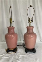 Pair of pink lamps