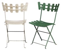 (10) FRENCH PAINTED FOLDING BISTRO GARDEN CHAIRS
