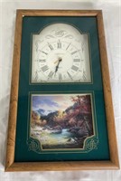 Ingraham Quartz Wall Wood Framed Box Clock with