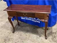 Cherry dove tailed hall table with Queen Ann legs