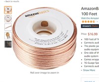 AmazonBasics  16-Gauge Audio Stereo Speaker Wire