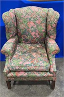 Floral wingback chair (needs to be recovered)