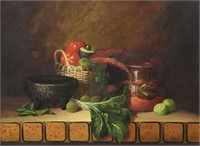 DANIEL OROZCO STILL LIFE PAINTING WITH MOLCAJETE