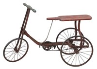 ANTIQUE CHILD'S IRON-FRAME VELOCIPEDE TRICYCLE