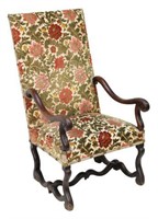 FRENCH LOUIS XIV STYLE UPHOLSTERED FAUTEUIL