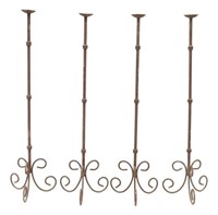 (4) WROUGHT IRON TORCHIERE FLOOR LAMPS