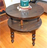 2 Tiered Table w/mid-century modern lamp