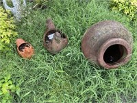 Three Pieces of Terracotta Lawn Decor
