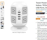 Tower Power Bar with Surge Protector