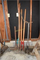 Misc. Yard Tools: Post Hole Digger, Leaf Rake,